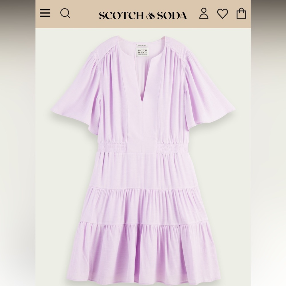 NWT Scotch & Soda Panelled gathering mini-dress in orchid